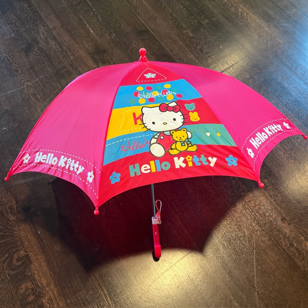 Vintage Sanrio Red Hello Kitty Umbrella 1976, 1997